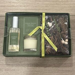 Pottery Barn NORDIC WOODS Homescent Gift Set Roomspray Candle Potpourri RETIRED